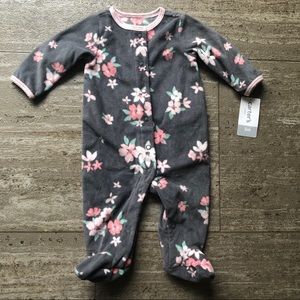Carter’s Infant Girls 3 Month Floral Fleece Footie Sleeper.